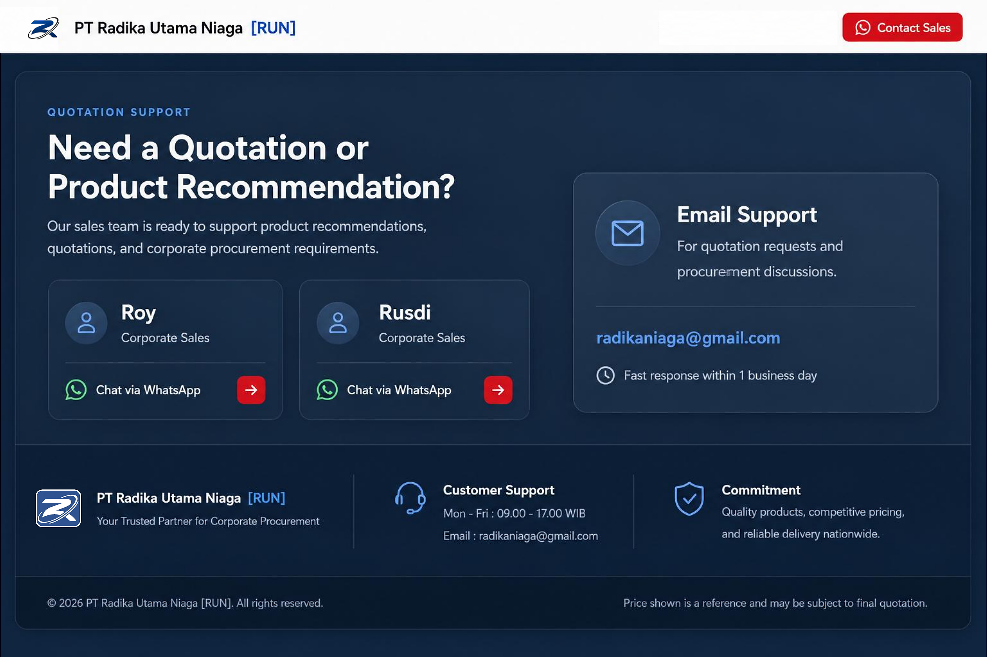 RUN Quotation Support